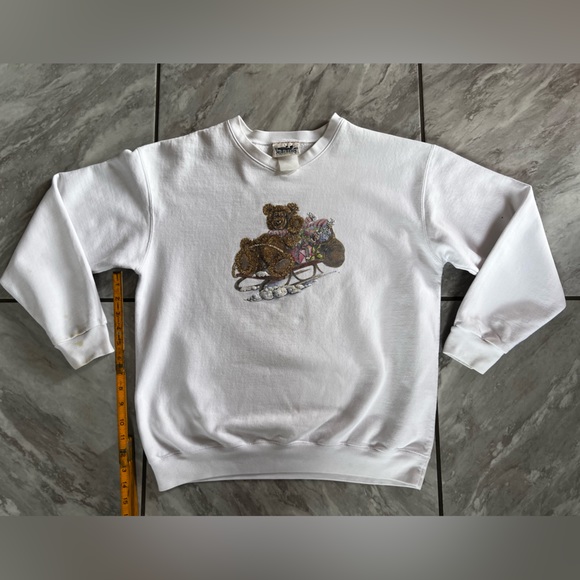 Northern Reflections teddy bear Sweater XL (READ FOR SIZE) Vintage 1990s - Picture 1 of 7